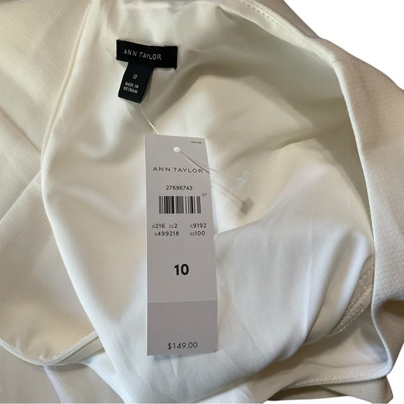 Ann Taylor White Side Button Sheath Dress Size 10 - Picture 7 of 10